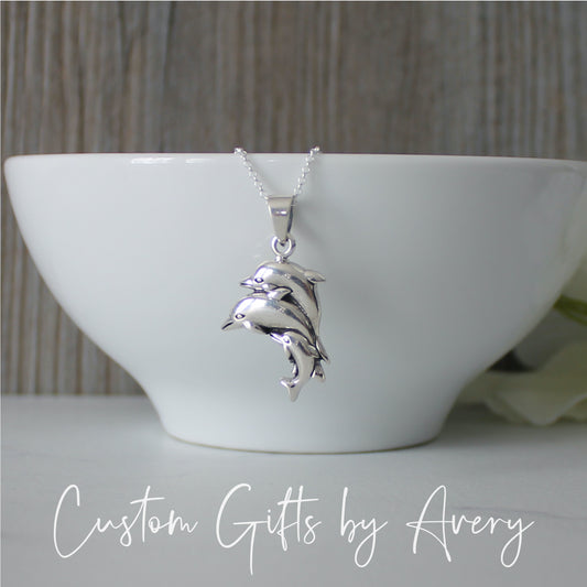 Sterling Silver Dolphin Pod Necklace