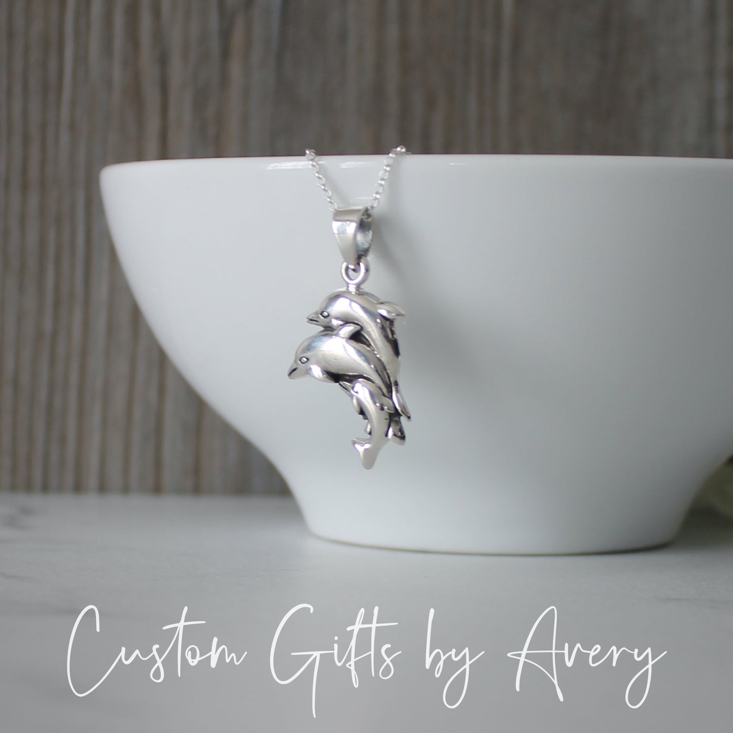 Sterling Silver Dolphin Pod Necklace