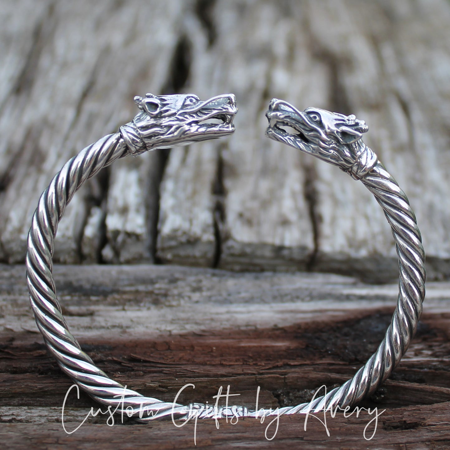 Sterling Silver Dragon Cuff Bracelet