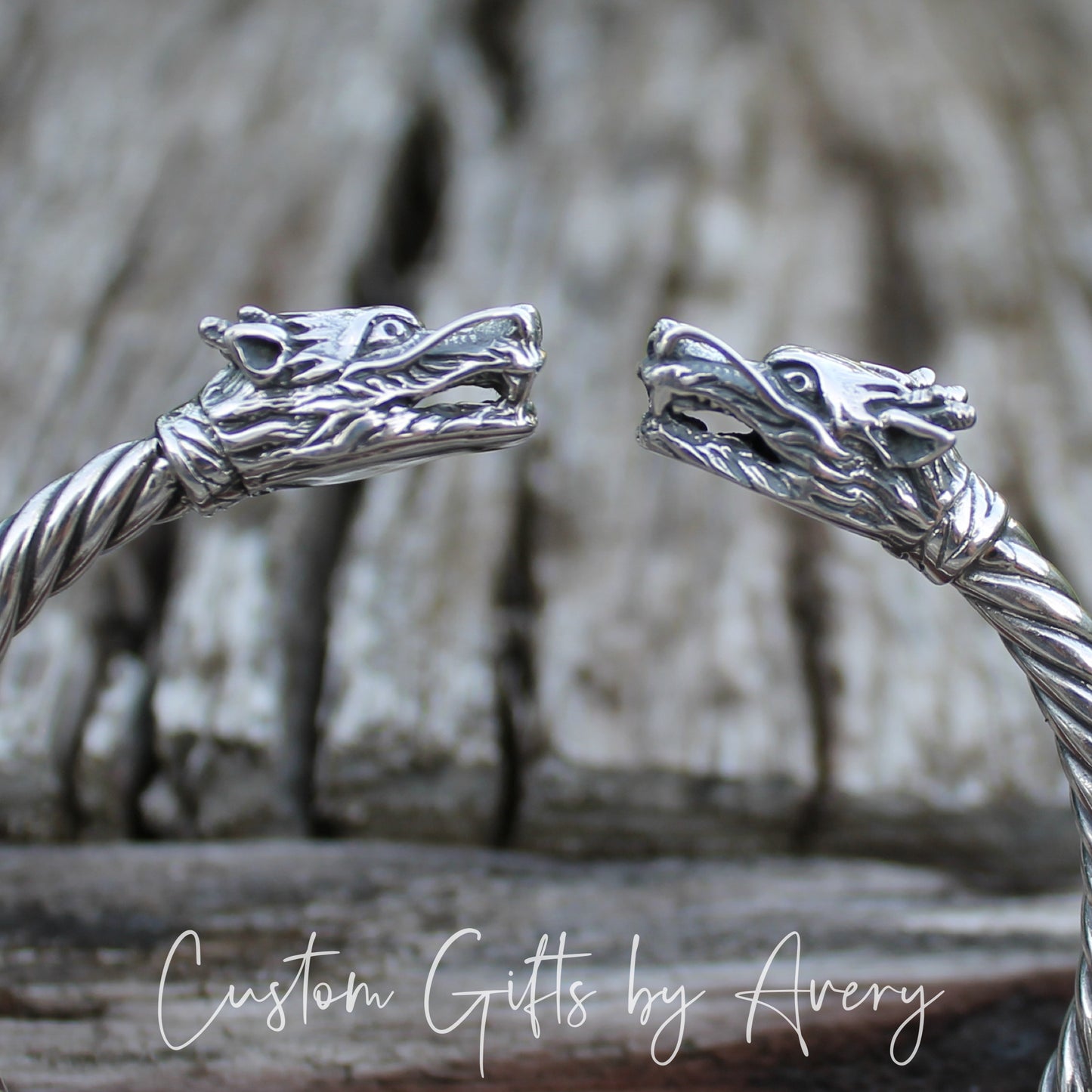 Sterling Silver Dragon Cuff Bracelet