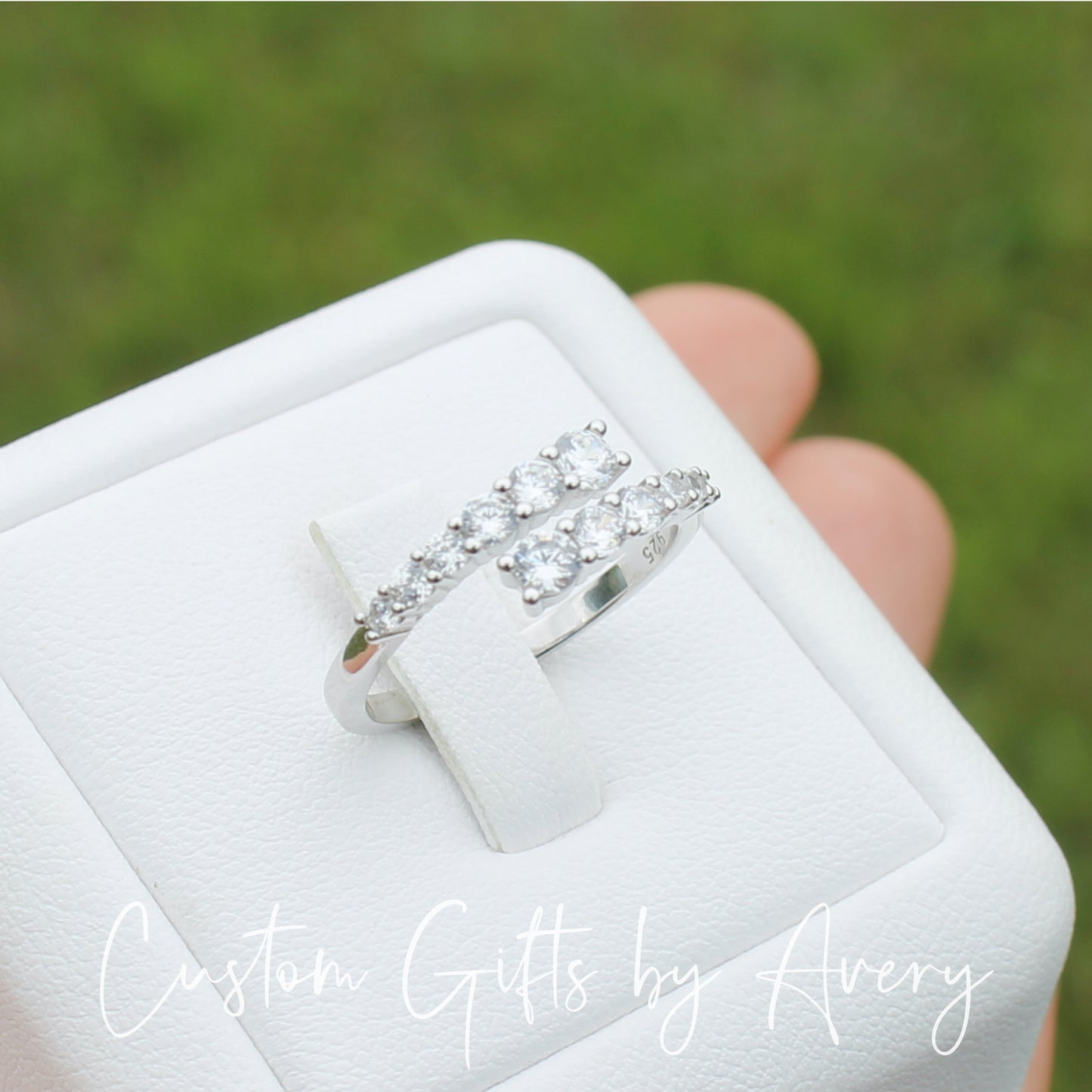 Sterling Silver & Graduated Cubic Zirconia Ring