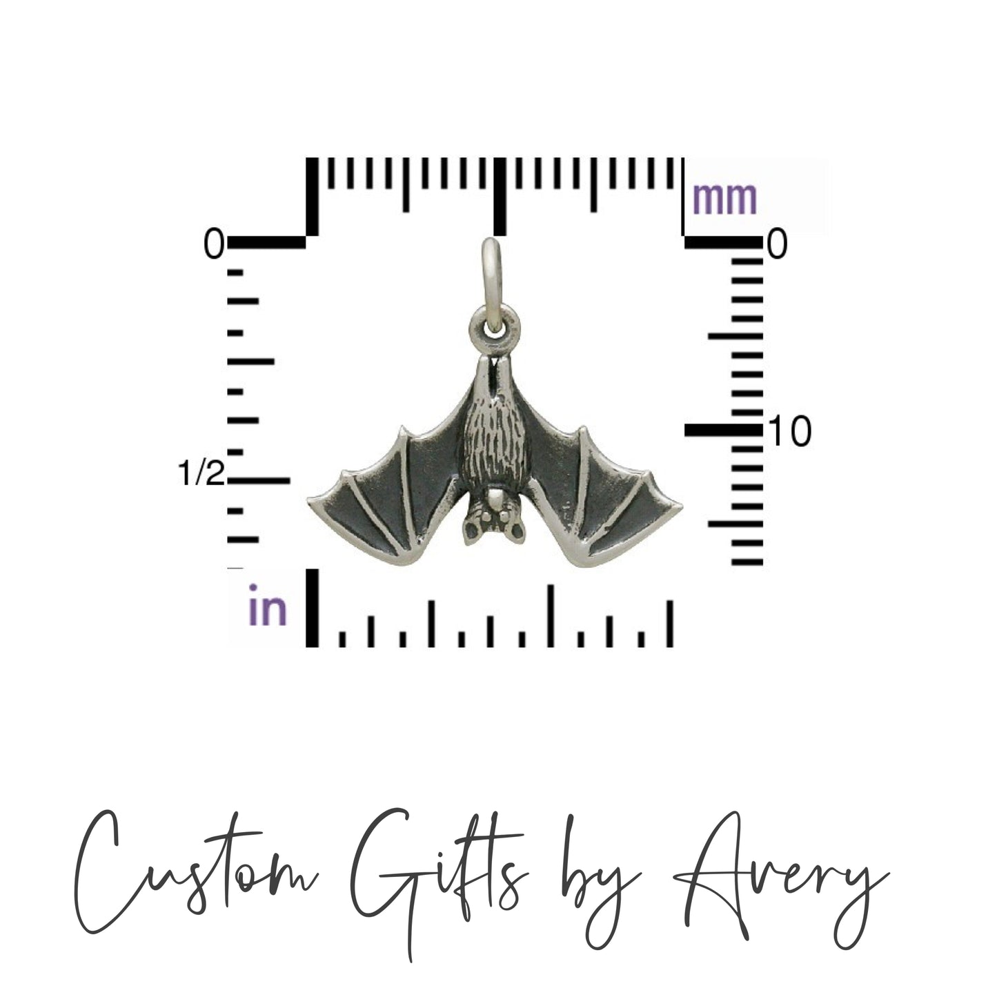 Sterling Silver Hanging Bat Necklace