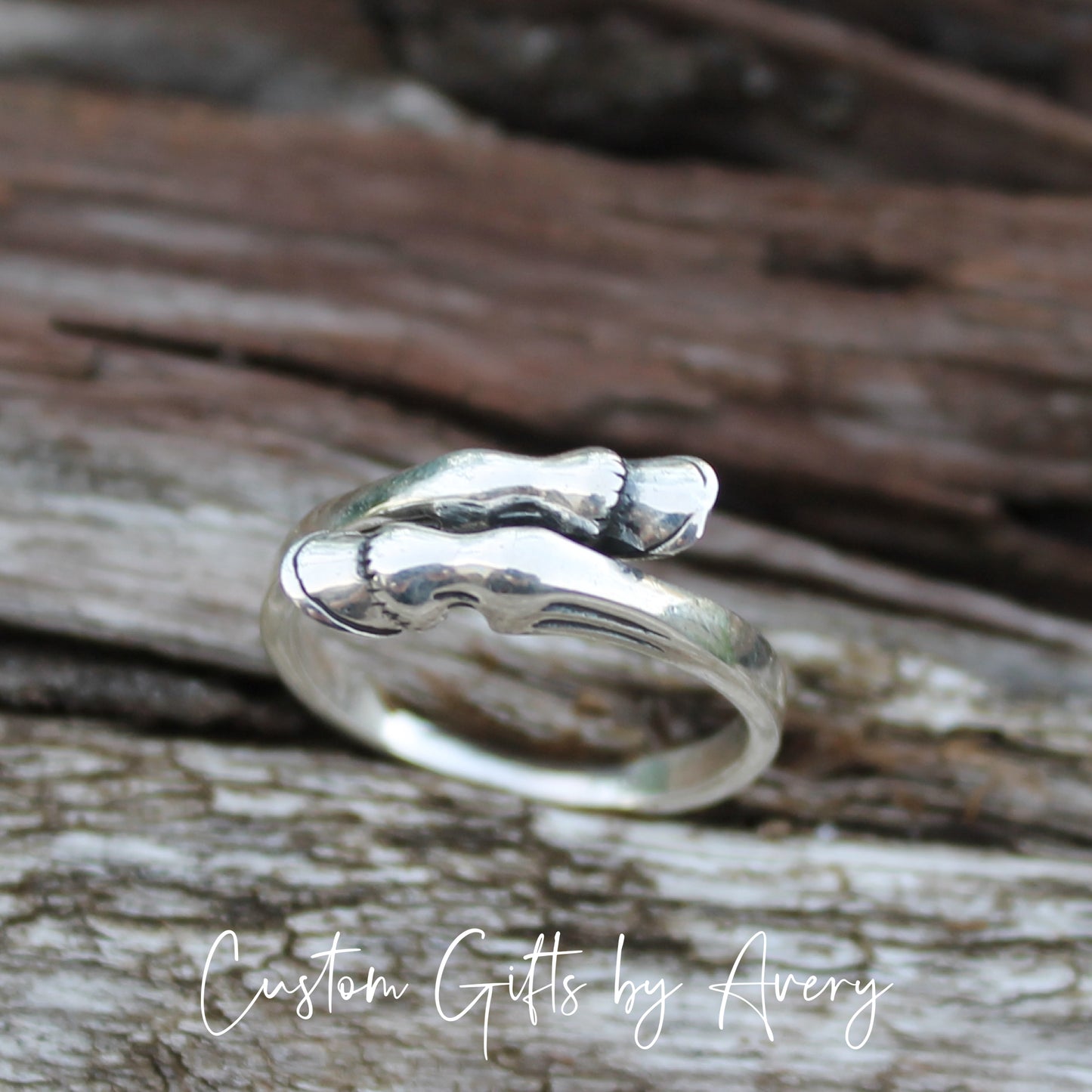 Adjustable Sterling Silver Horse Hoof Ring