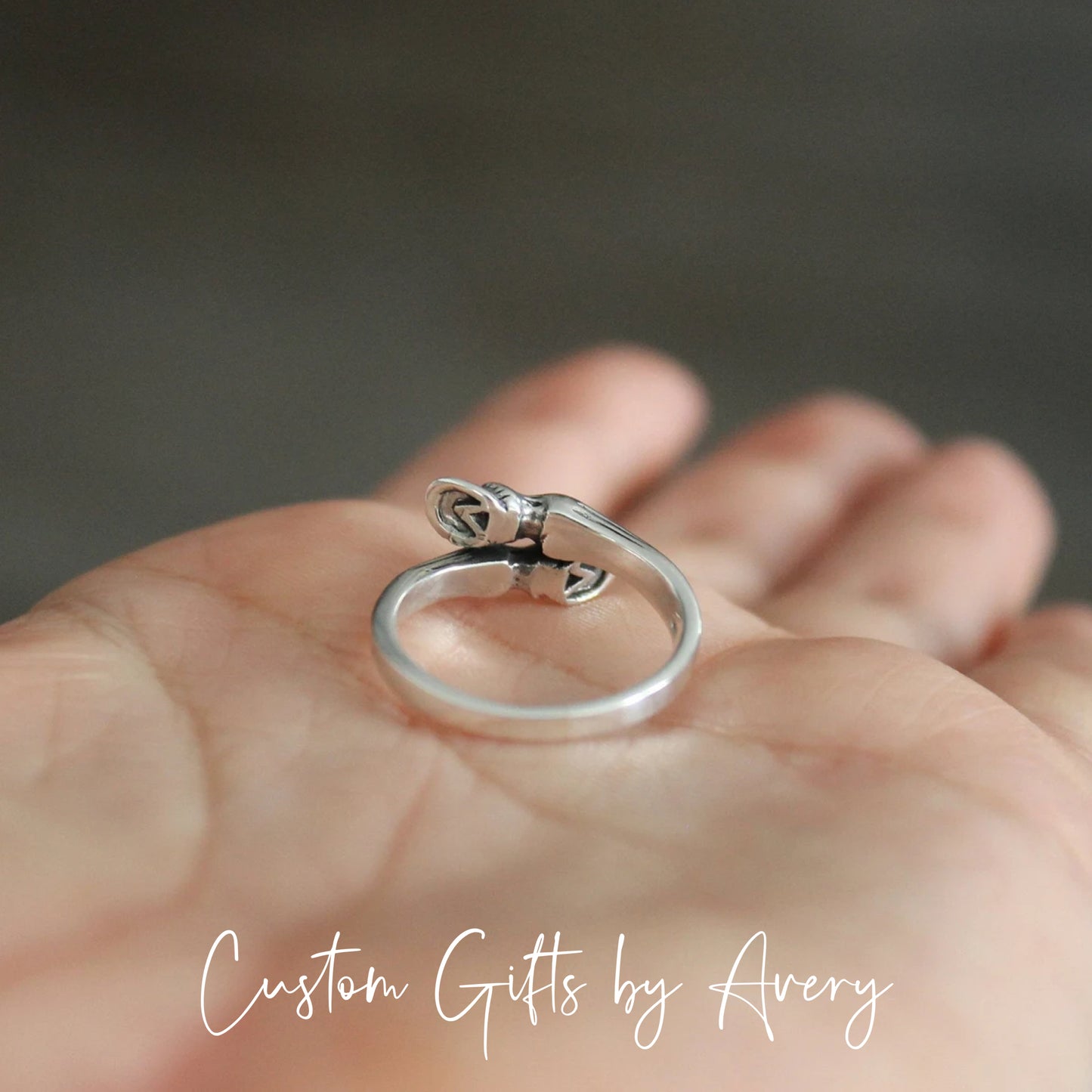 Adjustable Sterling Silver Horse Hoof Ring