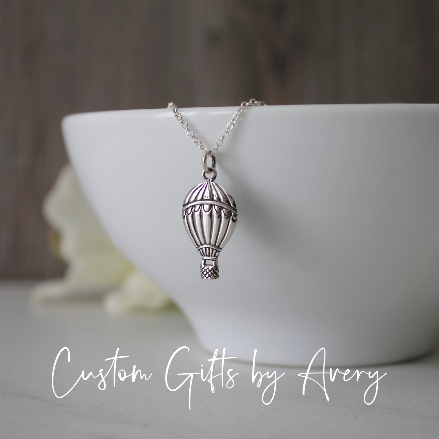 Sterling Silver Hot Air Balloon Necklace