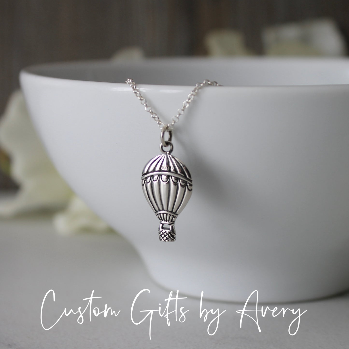 Sterling Silver Hot Air Balloon Necklace