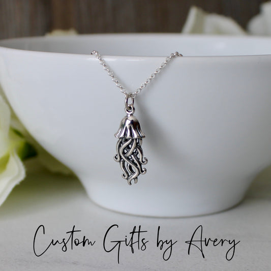 Sterling Silver Jellyfish Necklace