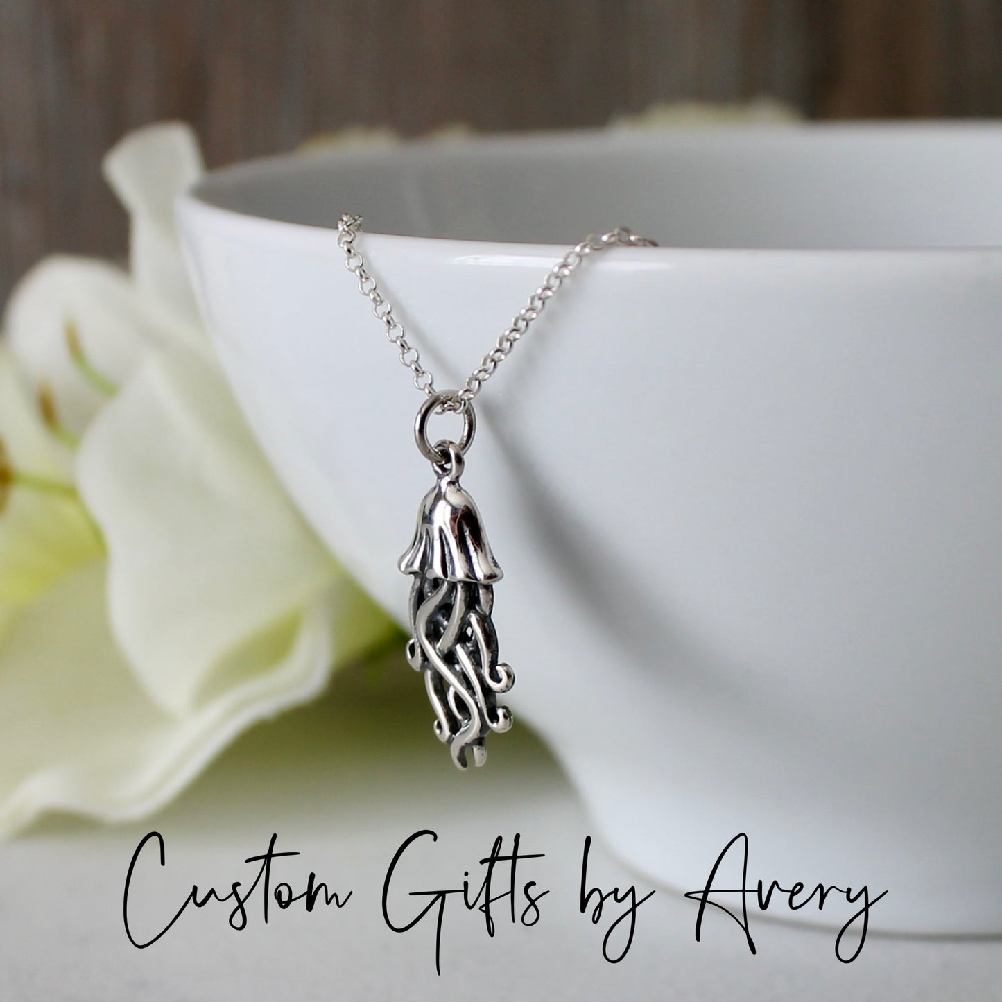 Sterling Silver Jellyfish Necklace