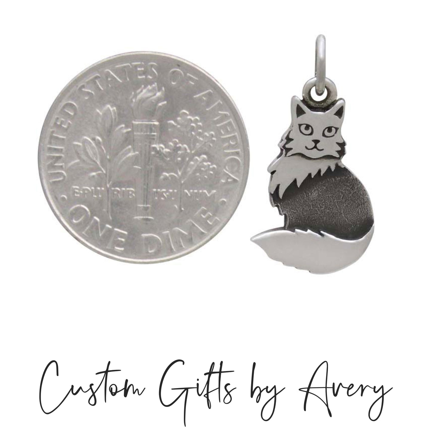 Sterling Silver Fluffy Cat Necklace