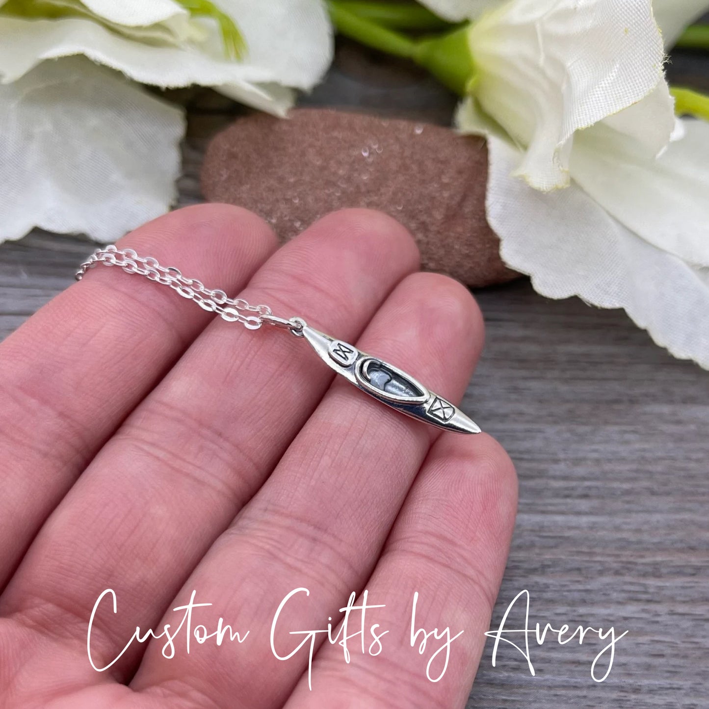 Sterling Silver Kayak Necklace