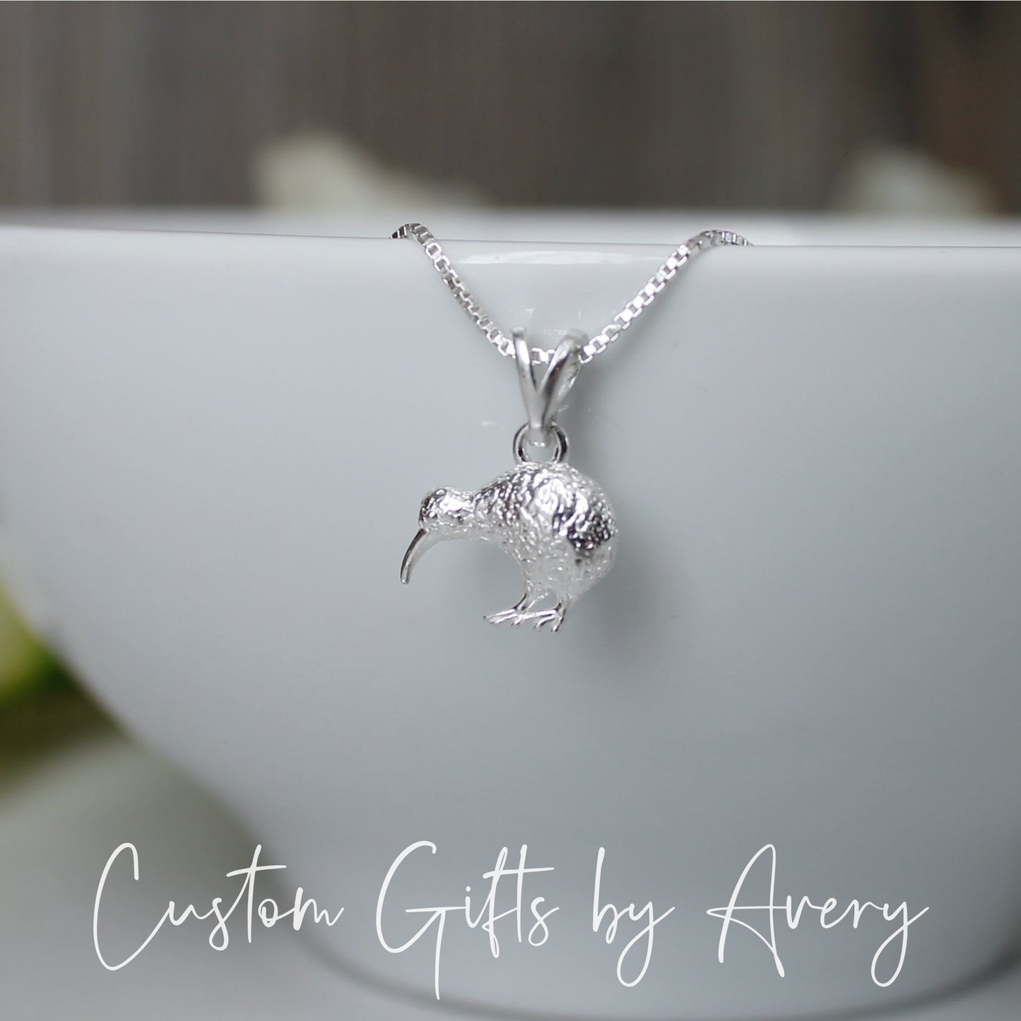 Kiwi Bird Necklace in Sterling Silver or Gold