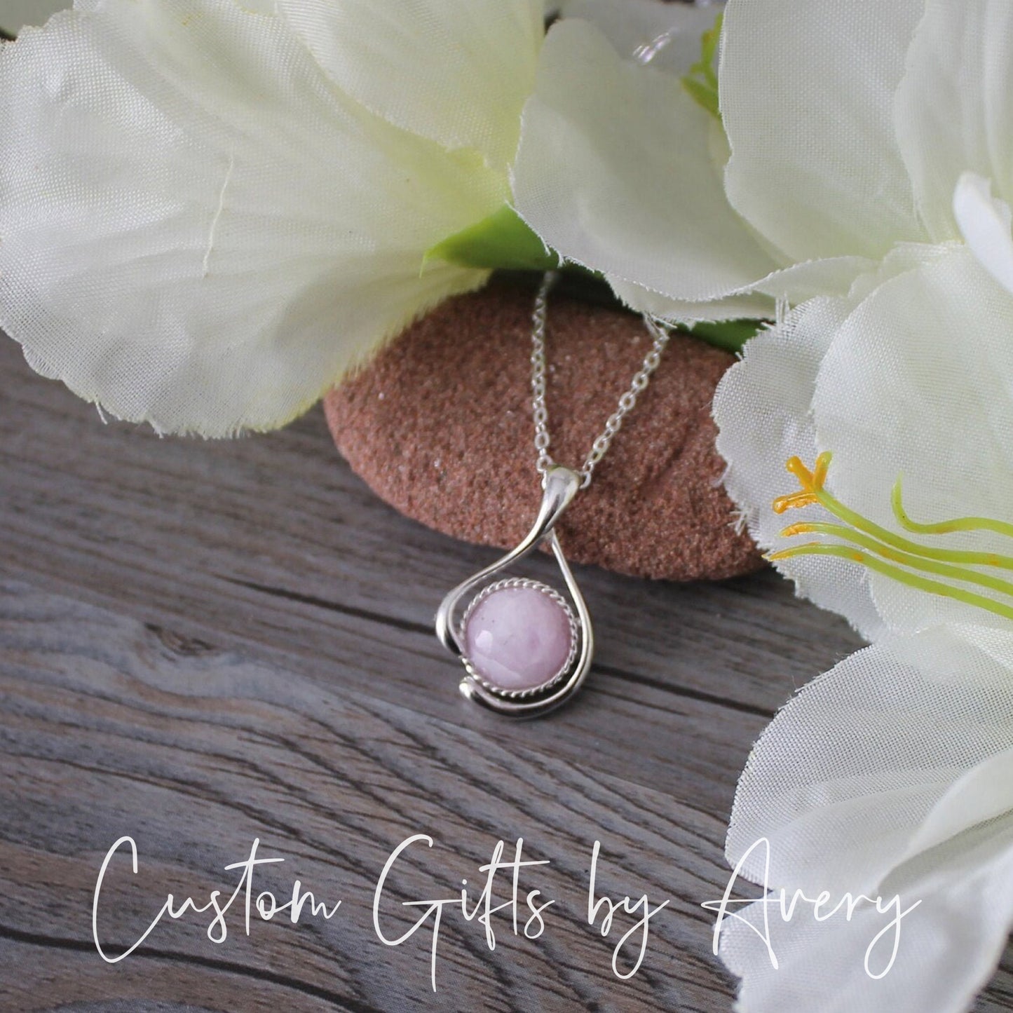 Kunzite and Sterling Silver Necklace