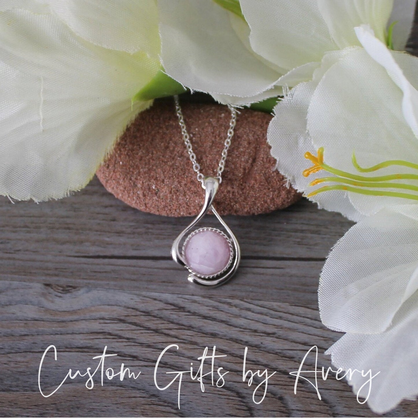 Kunzite and Sterling Silver Necklace