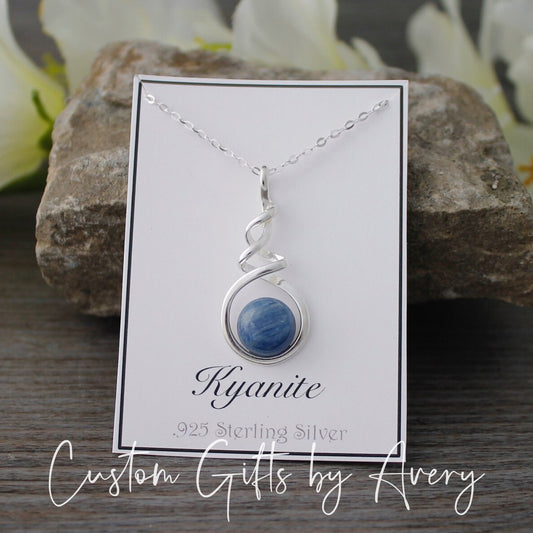 Twisted Sterling Silver & Kyanite Necklace