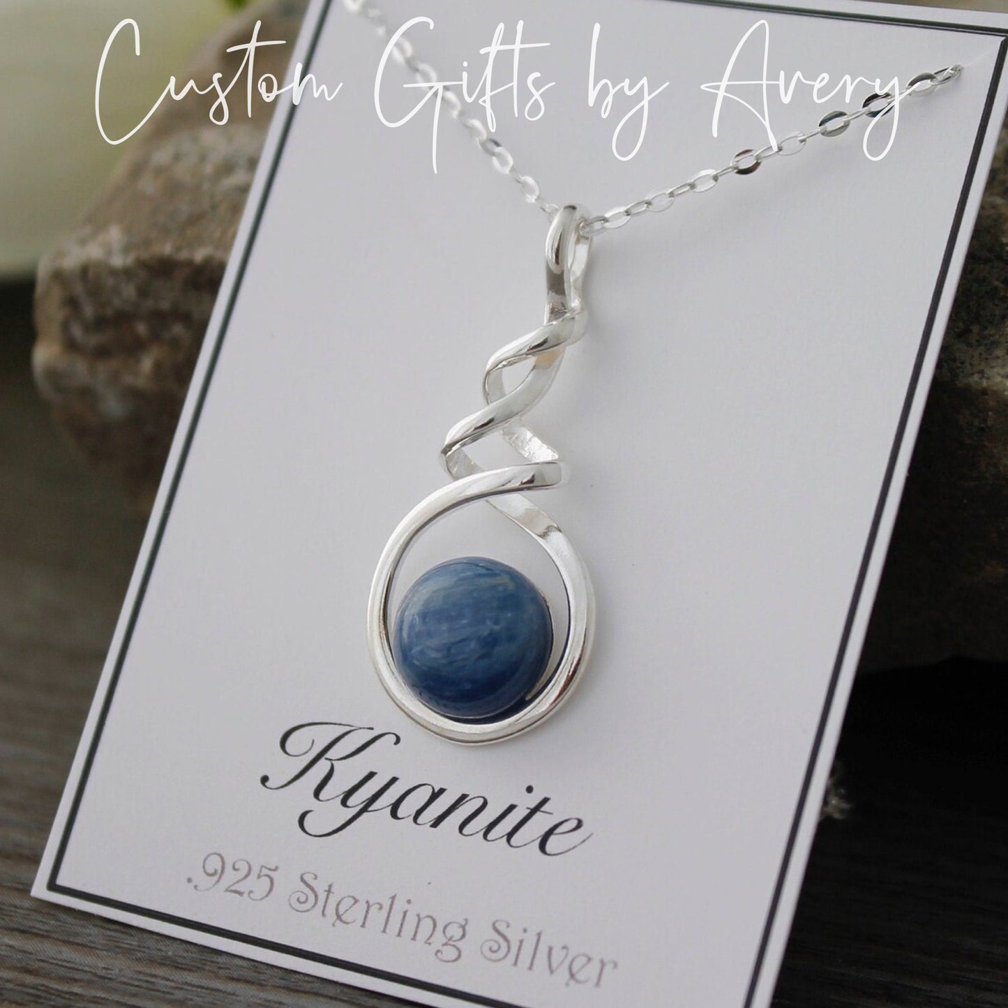 Twisted Sterling Silver & Kyanite Necklace