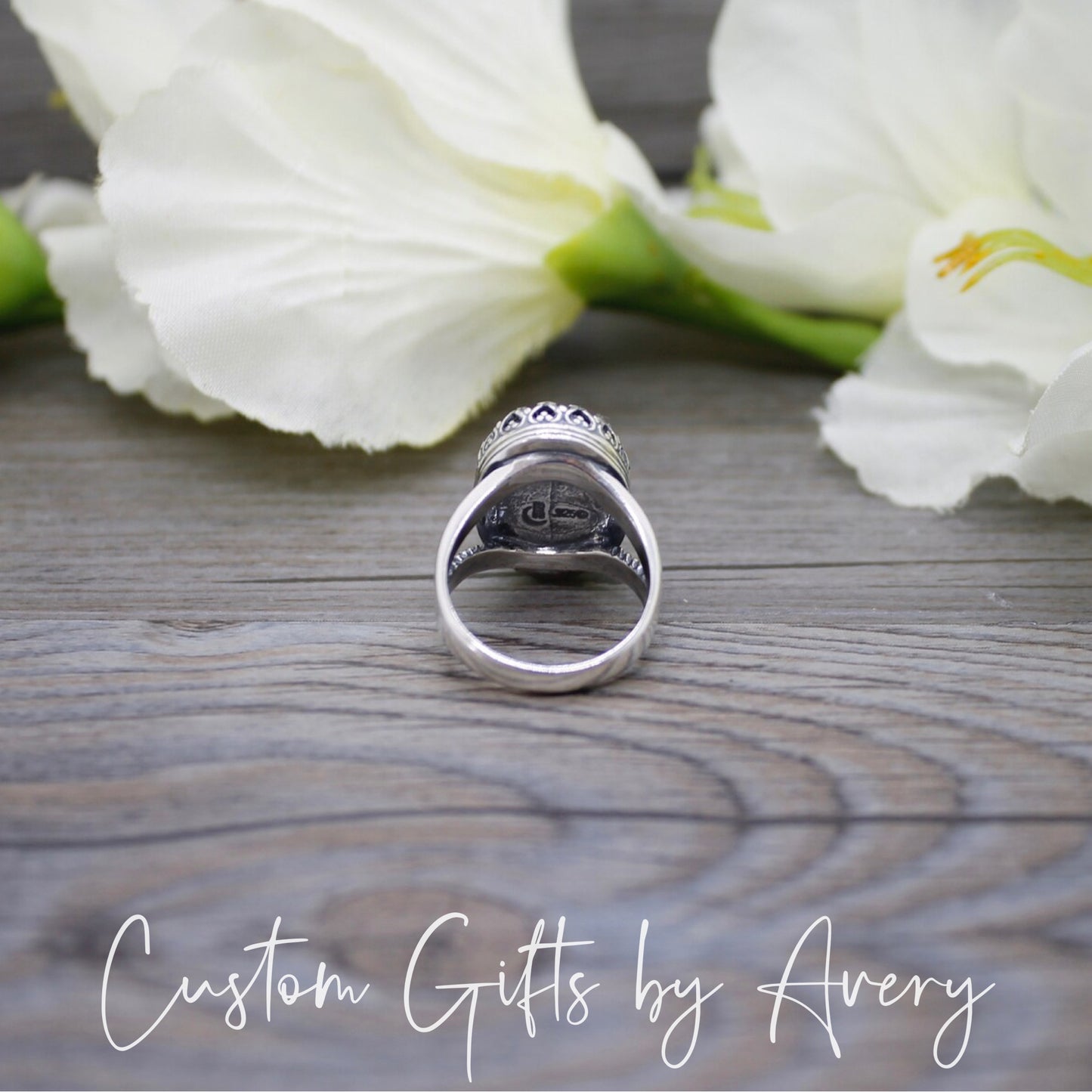 Oxidized Sterling Silver & Kyanite Ring