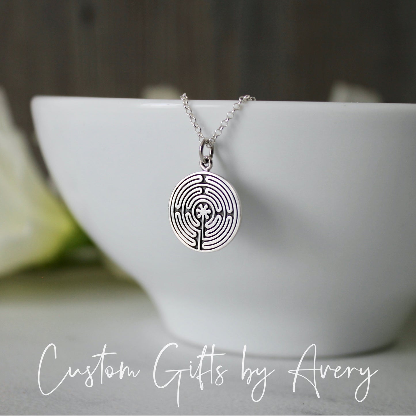 Sterling Silver Labyrinth Necklace