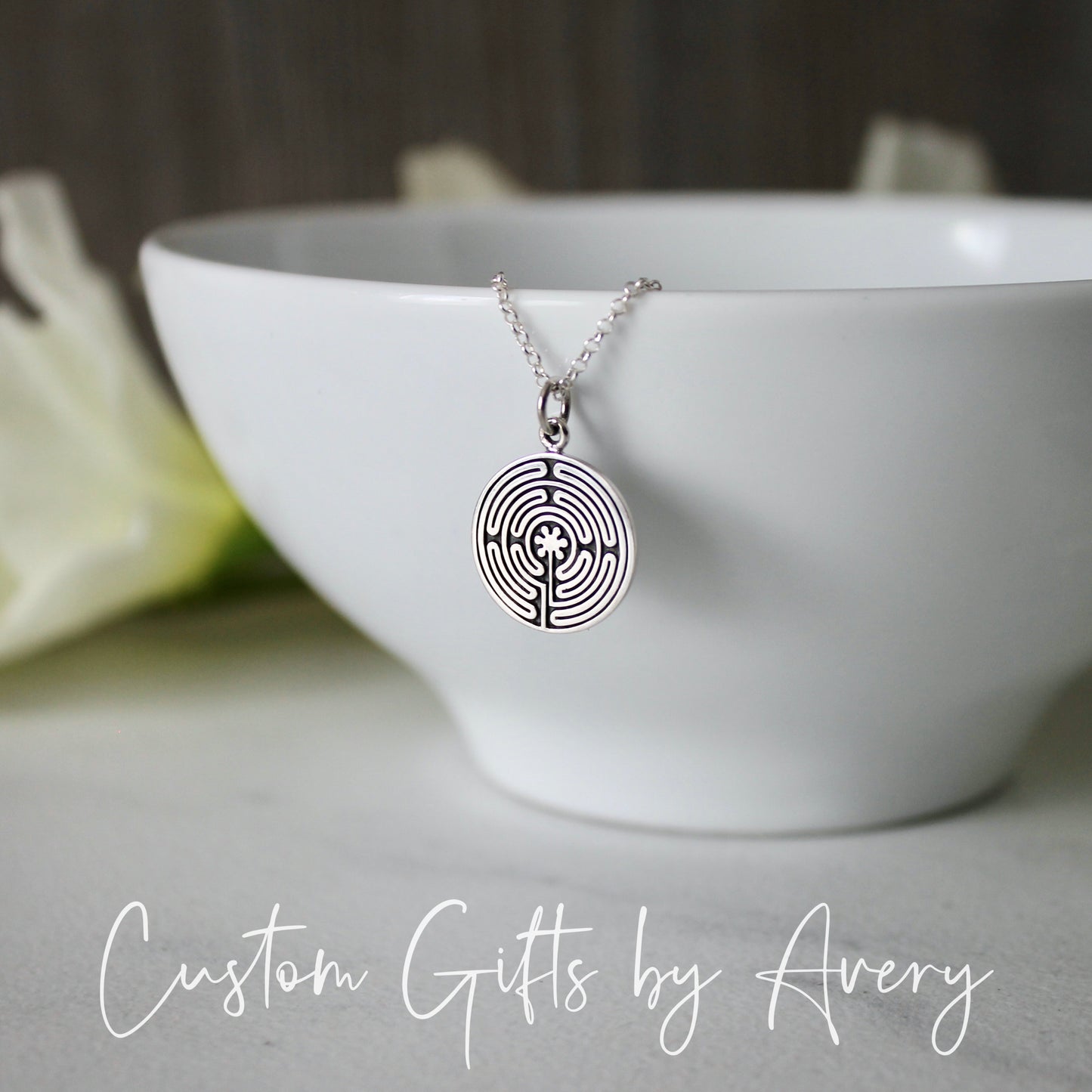 Sterling Silver Labyrinth Necklace