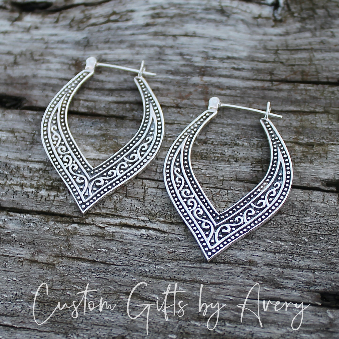 Sterling Silver Bohemian Hoops