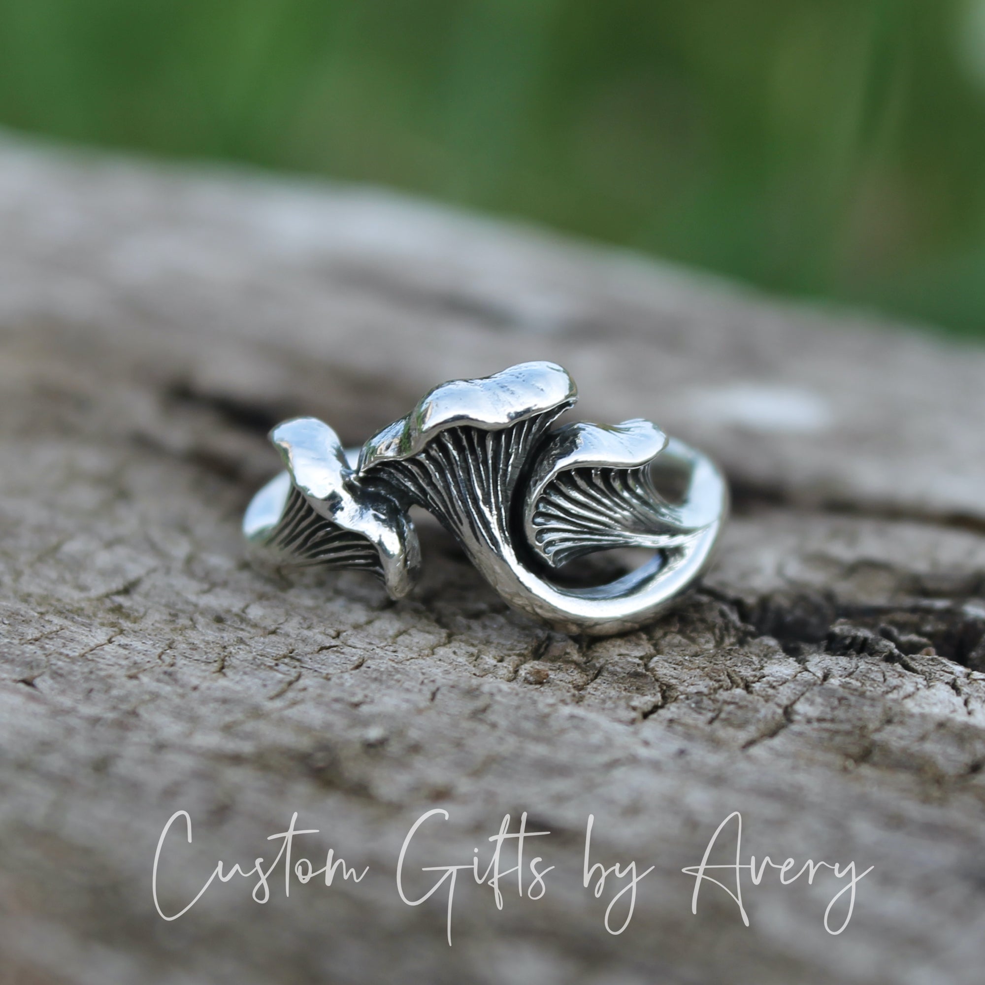 Mushroom silver online ring