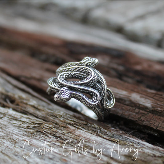 Large Sterling Silver Snake Nest Ring