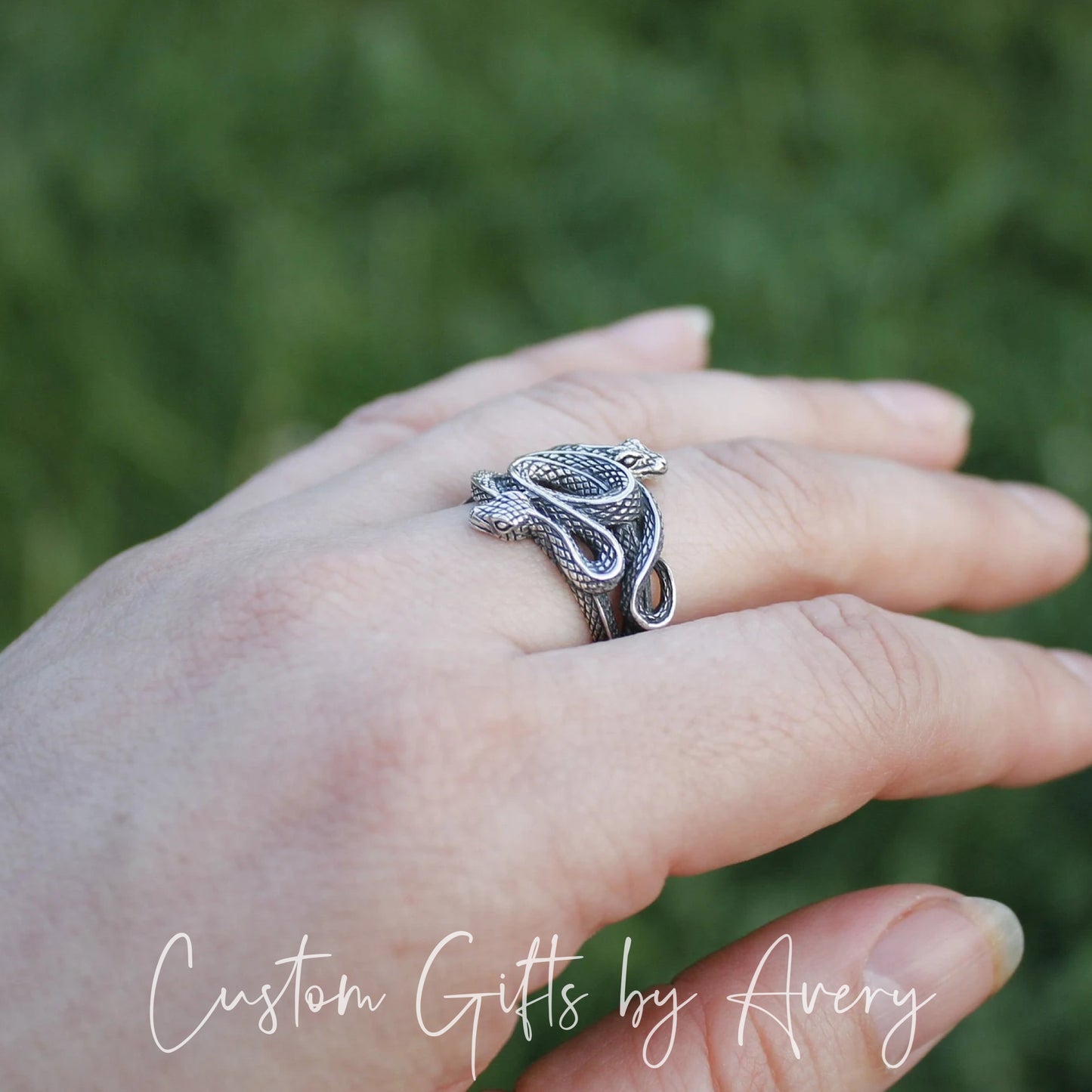 Large Sterling Silver Snake Nest Ring