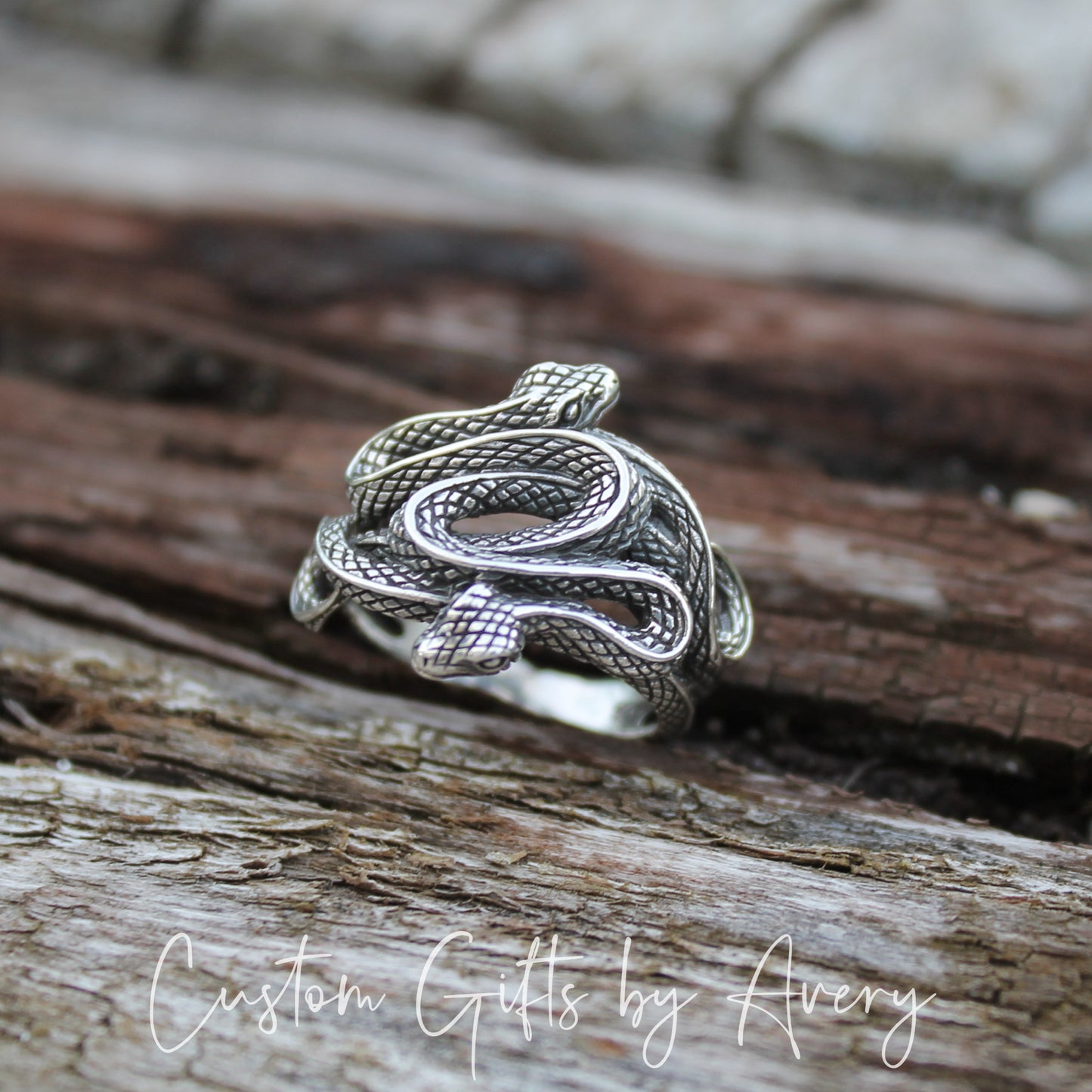 Large Sterling Silver Snake Nest Ring