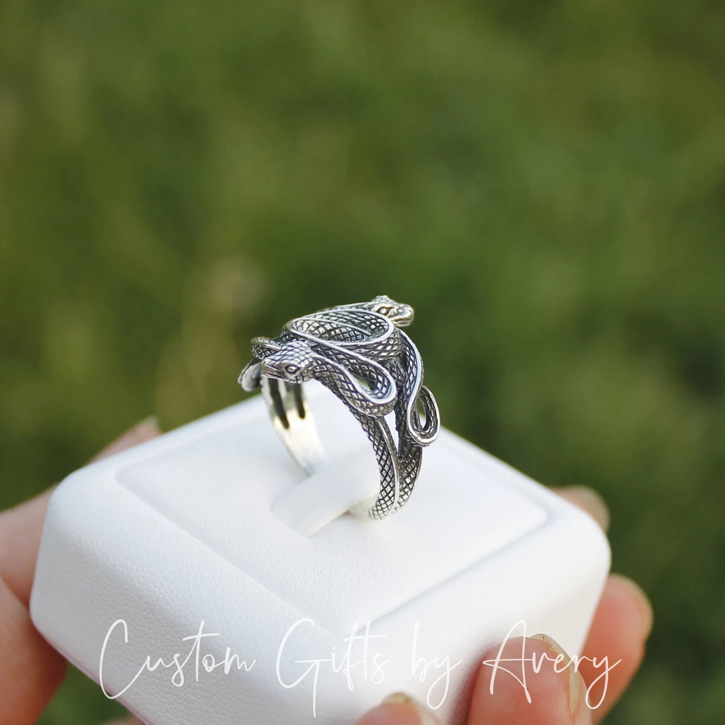 Large Sterling Silver Snake Nest Ring