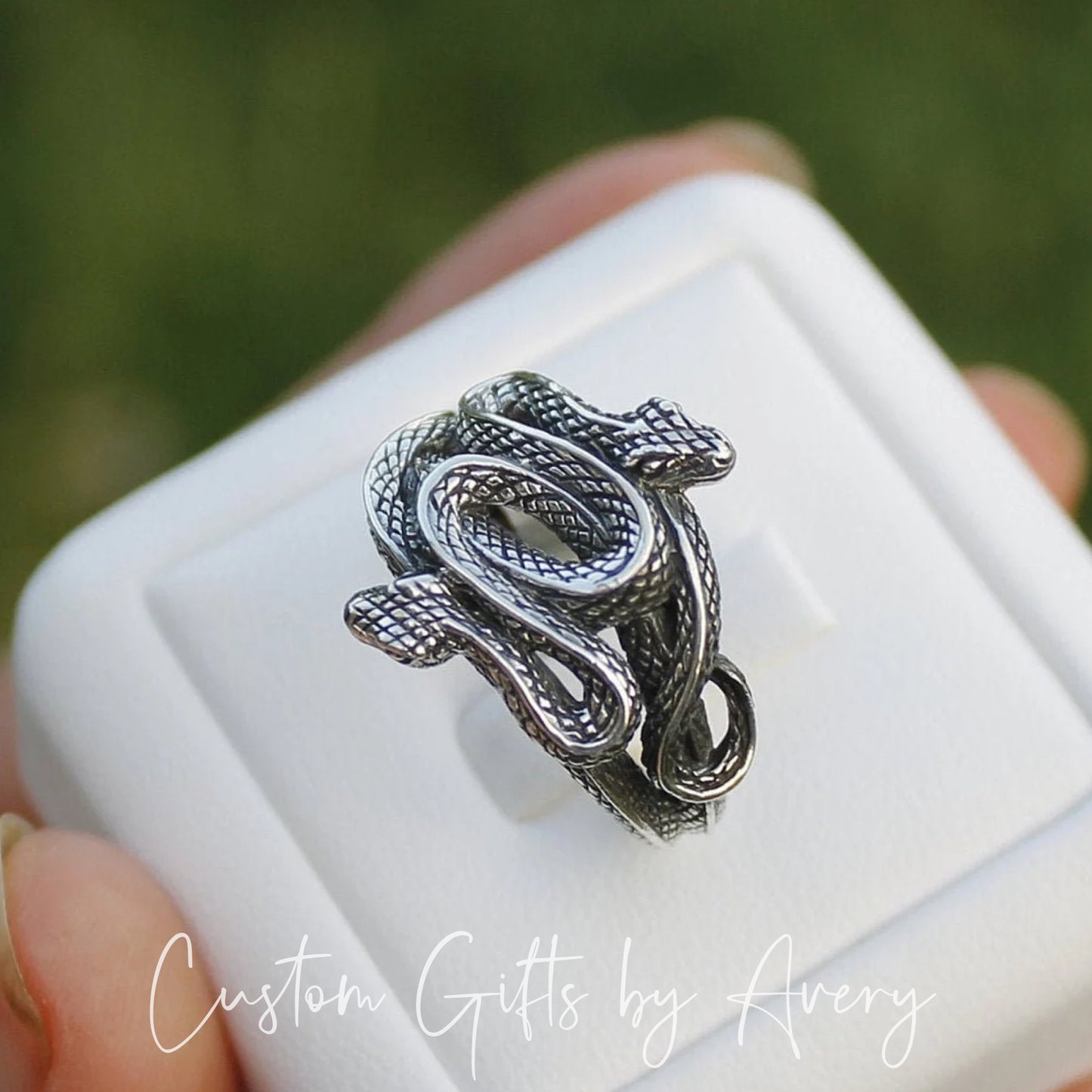 Large Sterling Silver Snake Nest Ring