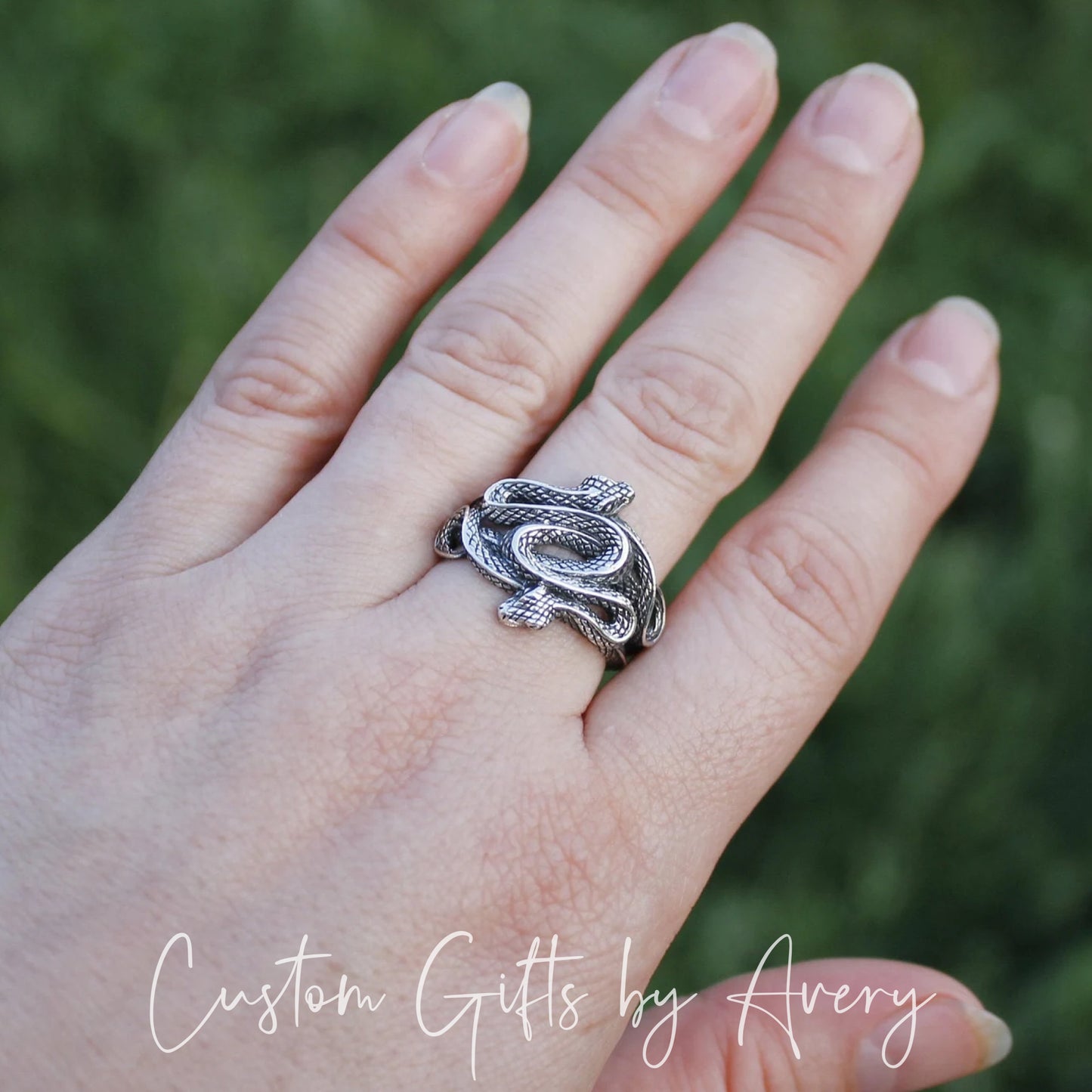 Large Sterling Silver Snake Nest Ring