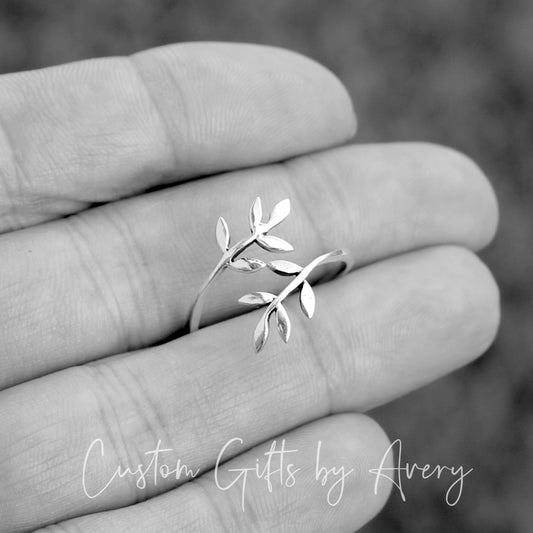 Sterling Silver Olive Leaf Ring