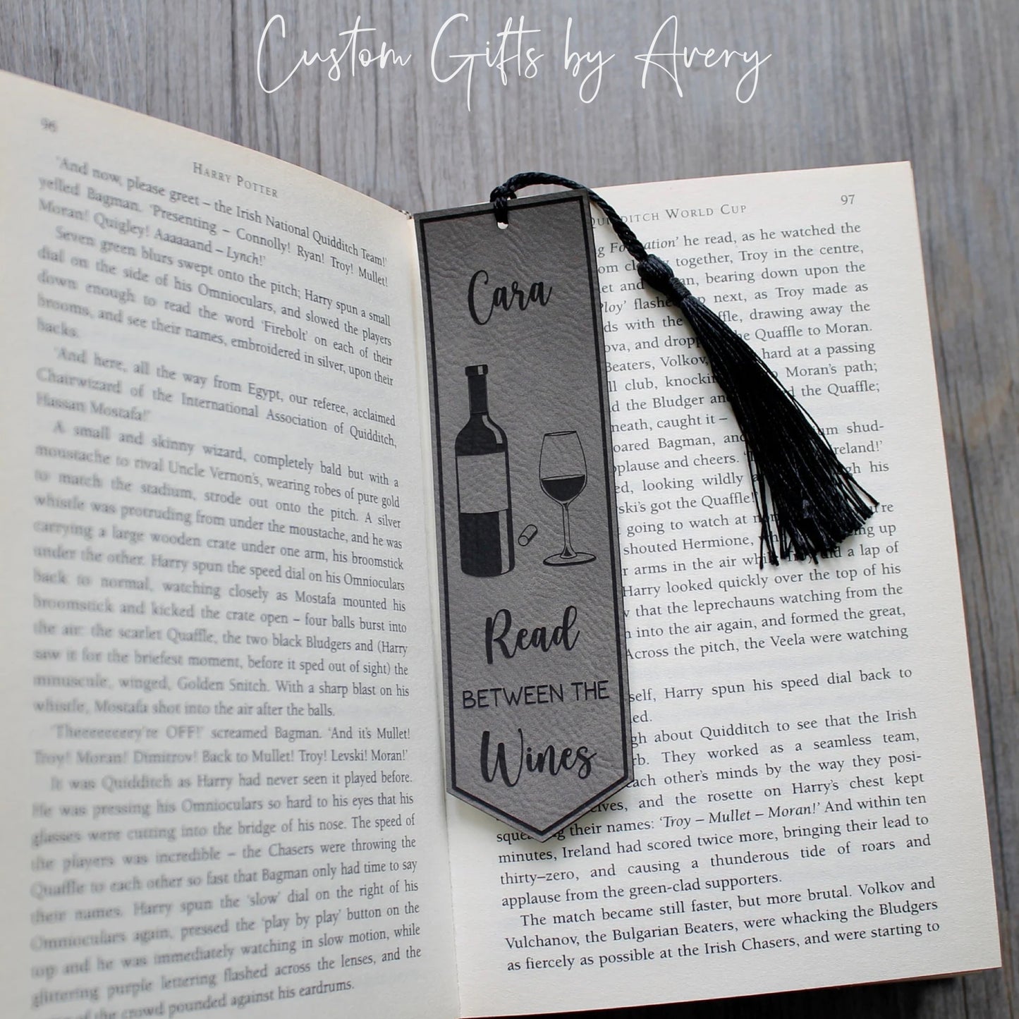 Personalized Leatherette Bookmark ~ Wine Series