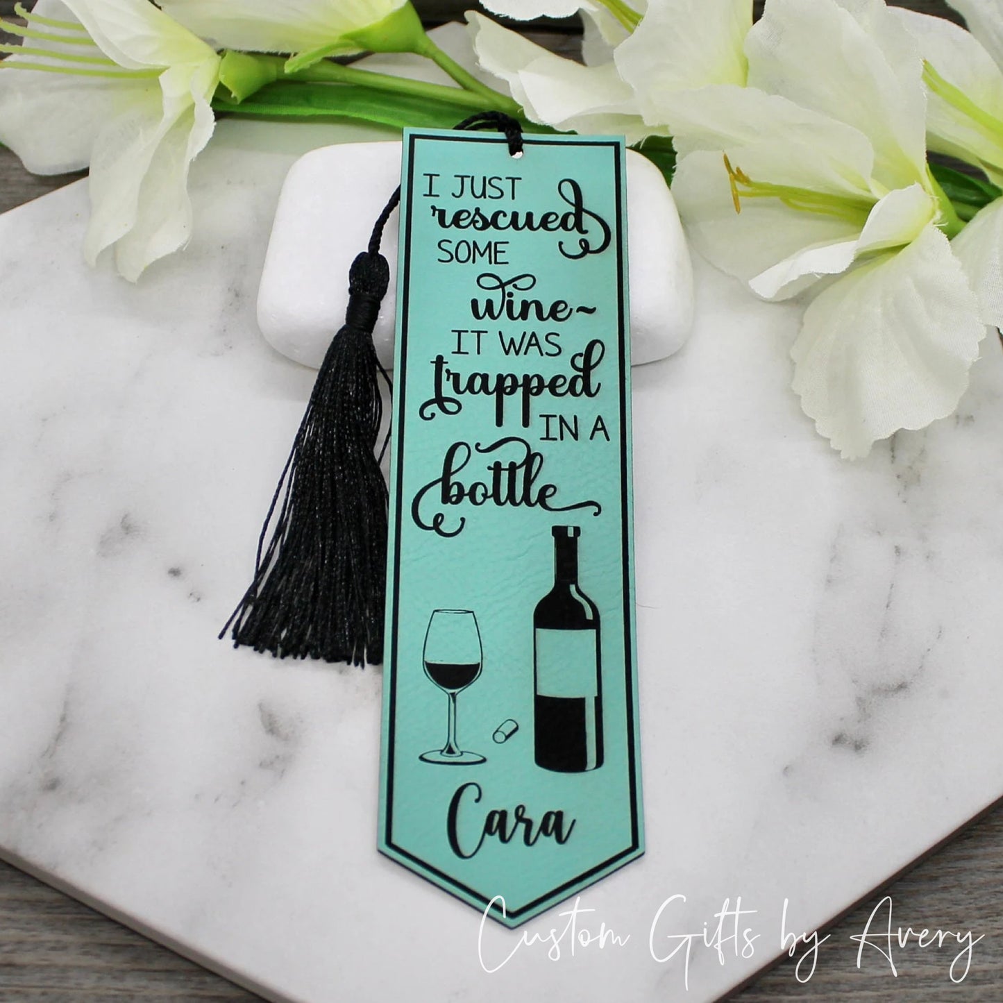 Personalized Leatherette Bookmark ~ Wine Series