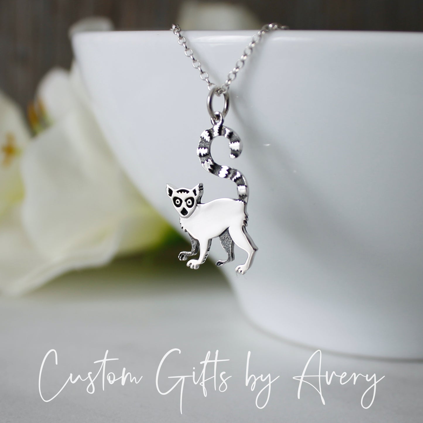 Sterling Silver Lemur Necklace