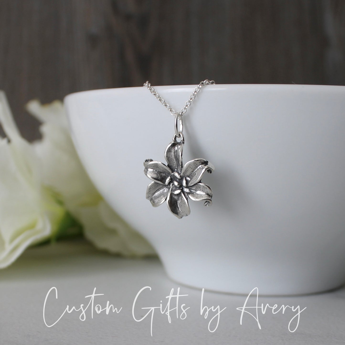 Sterling Silver Lily Necklace