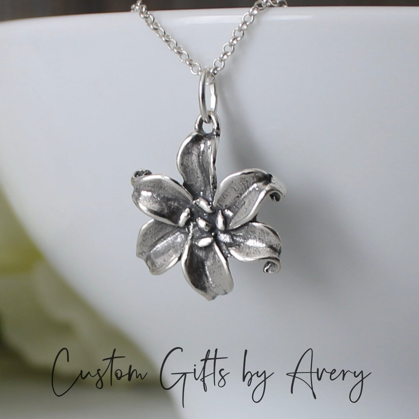 Sterling Silver Lily Necklace