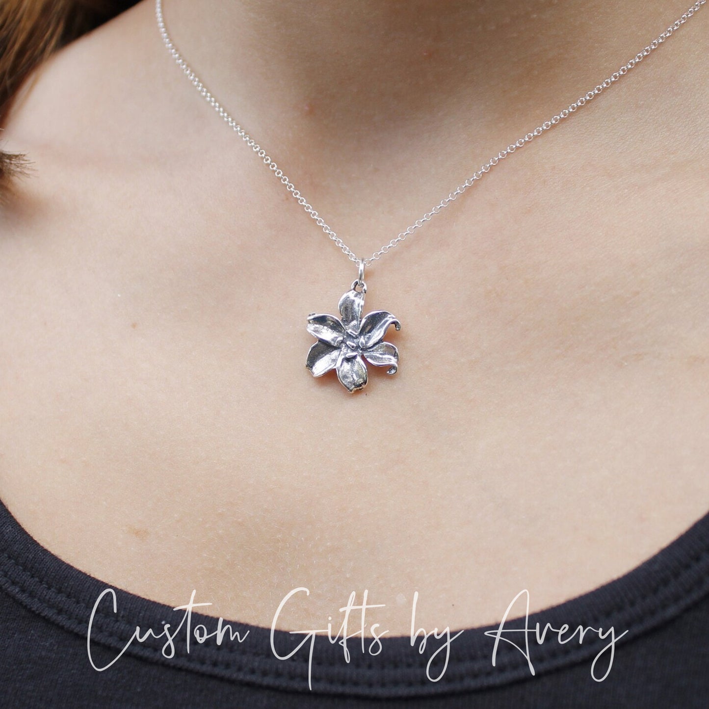 Sterling Silver Lily Necklace
