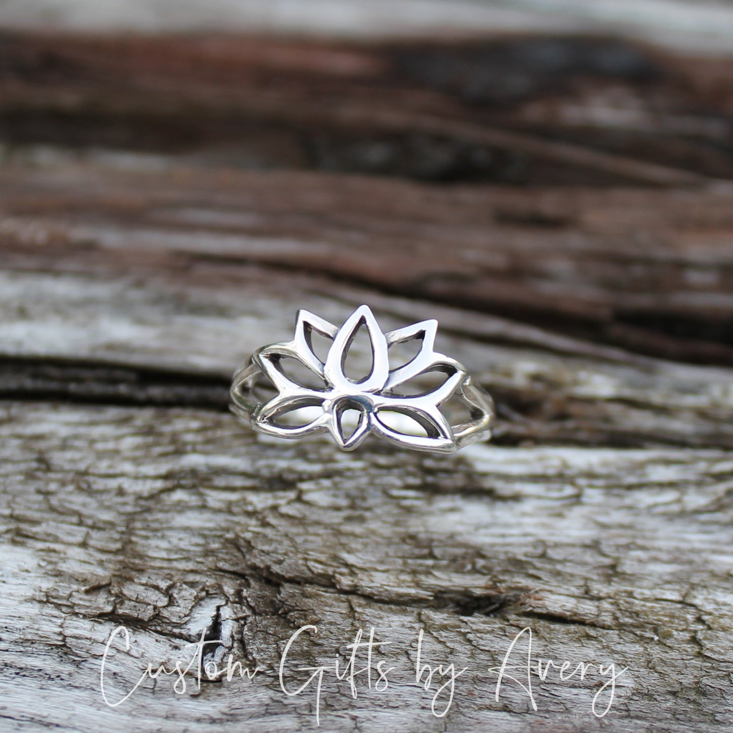 Sterling Silver Lotus Ring