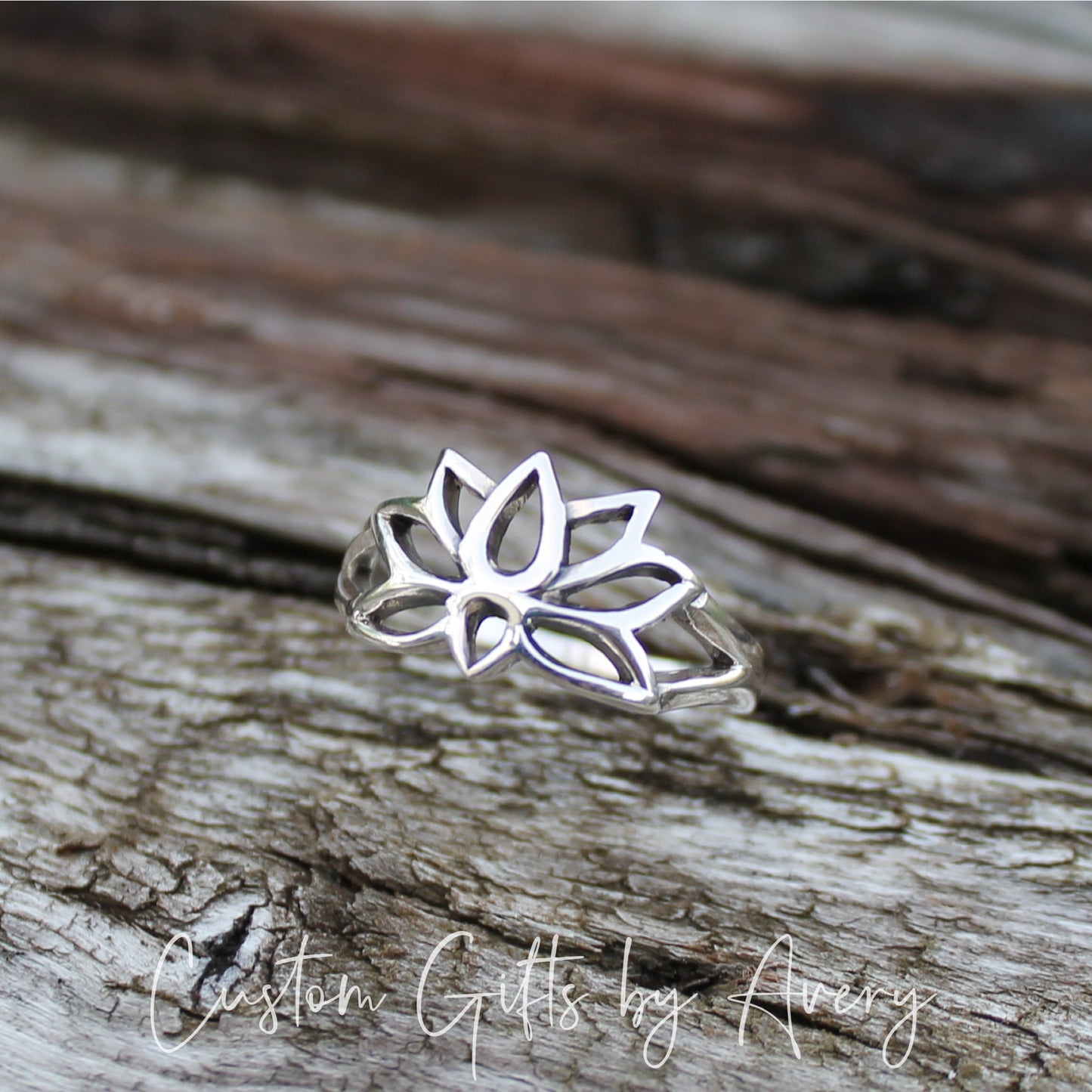 Sterling Silver Lotus Ring