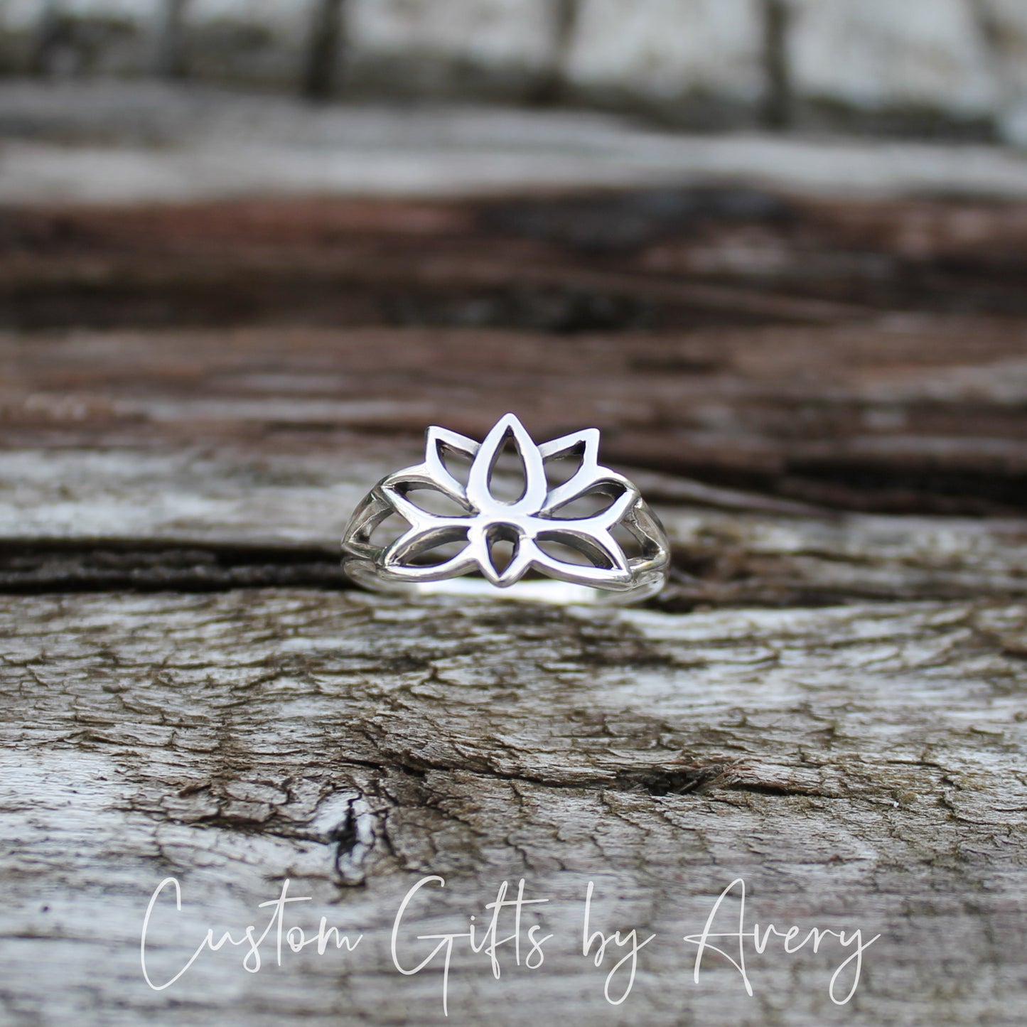 Sterling Silver Lotus Ring