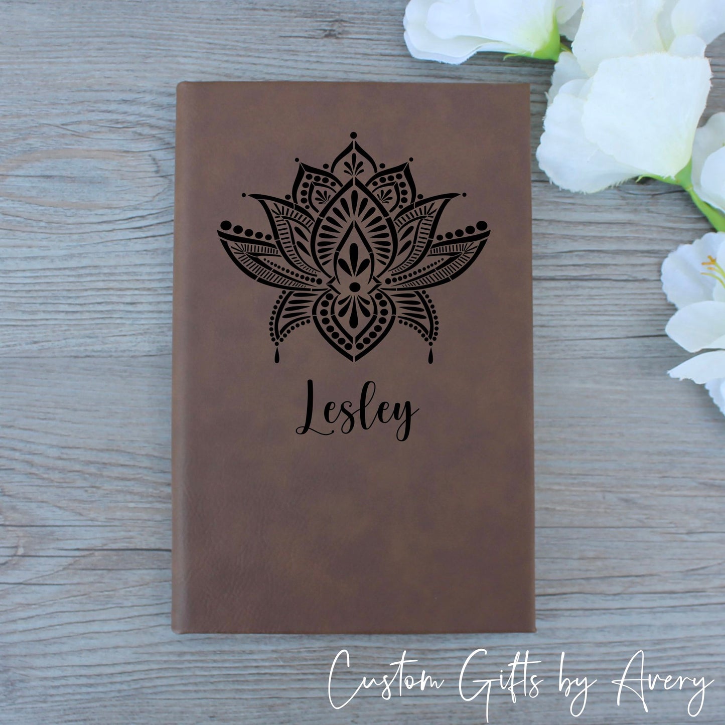 Personalized Notebook Journal ~ Lotus Mandala