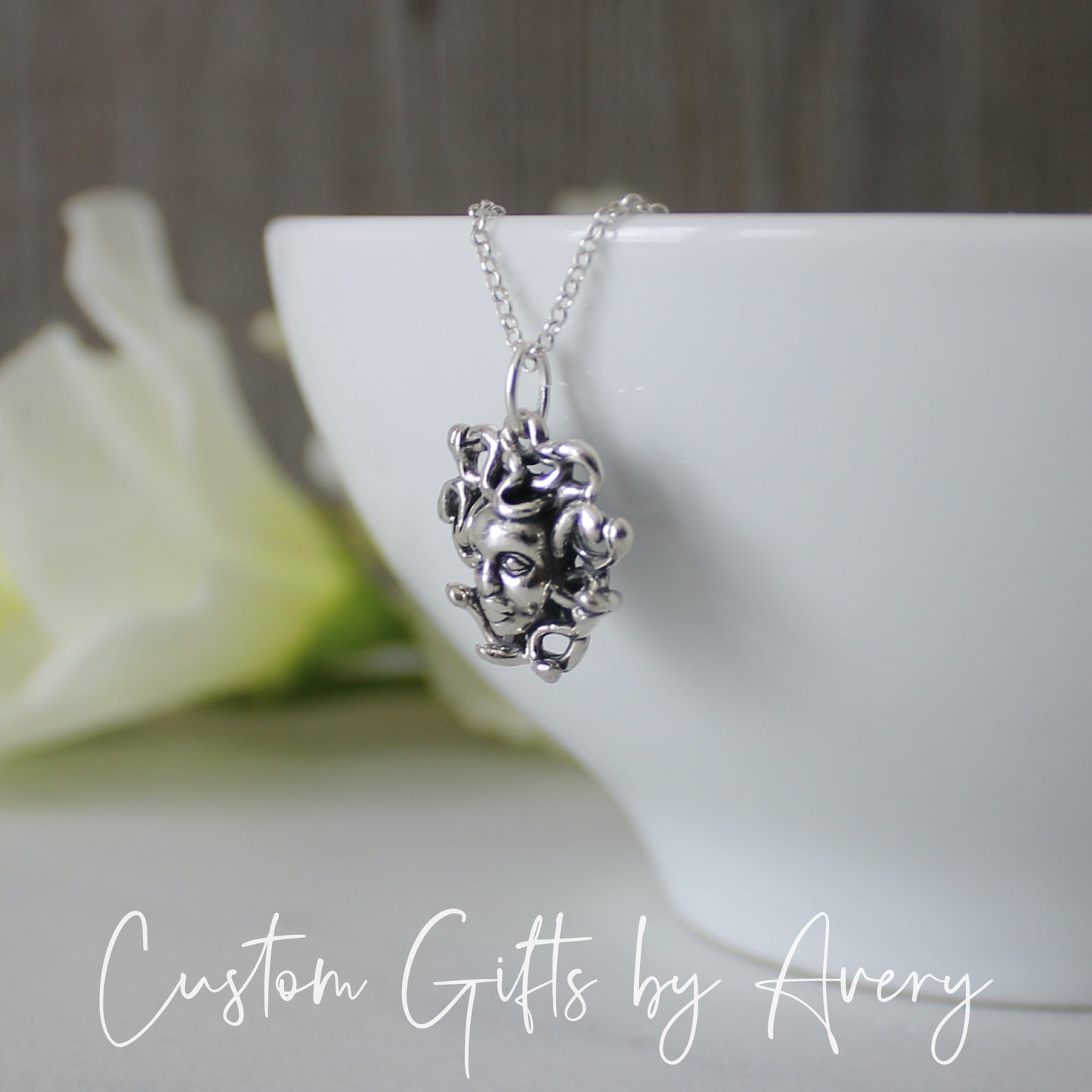 Sterling Silver Medusa Necklace