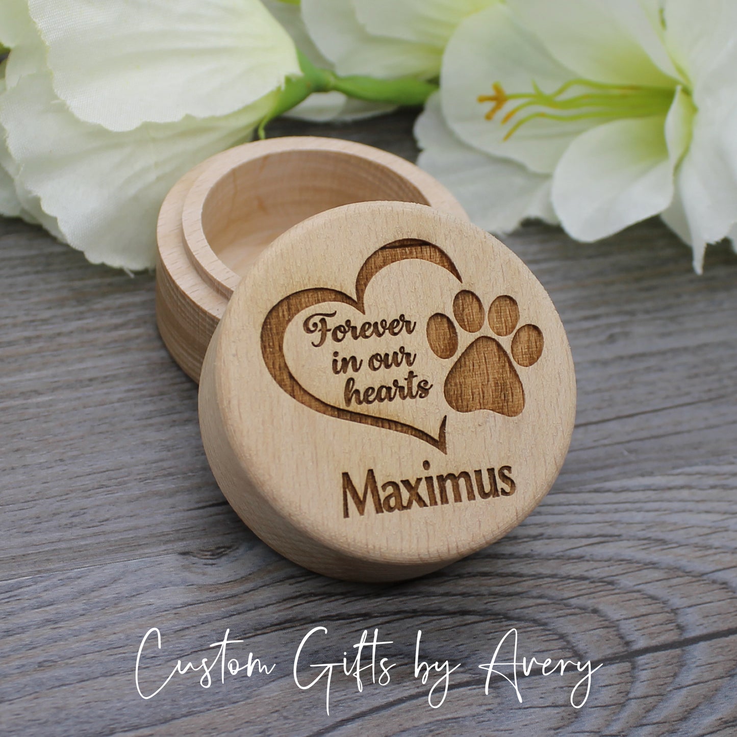 Customized Pet Memorial Box for Fur or Hair