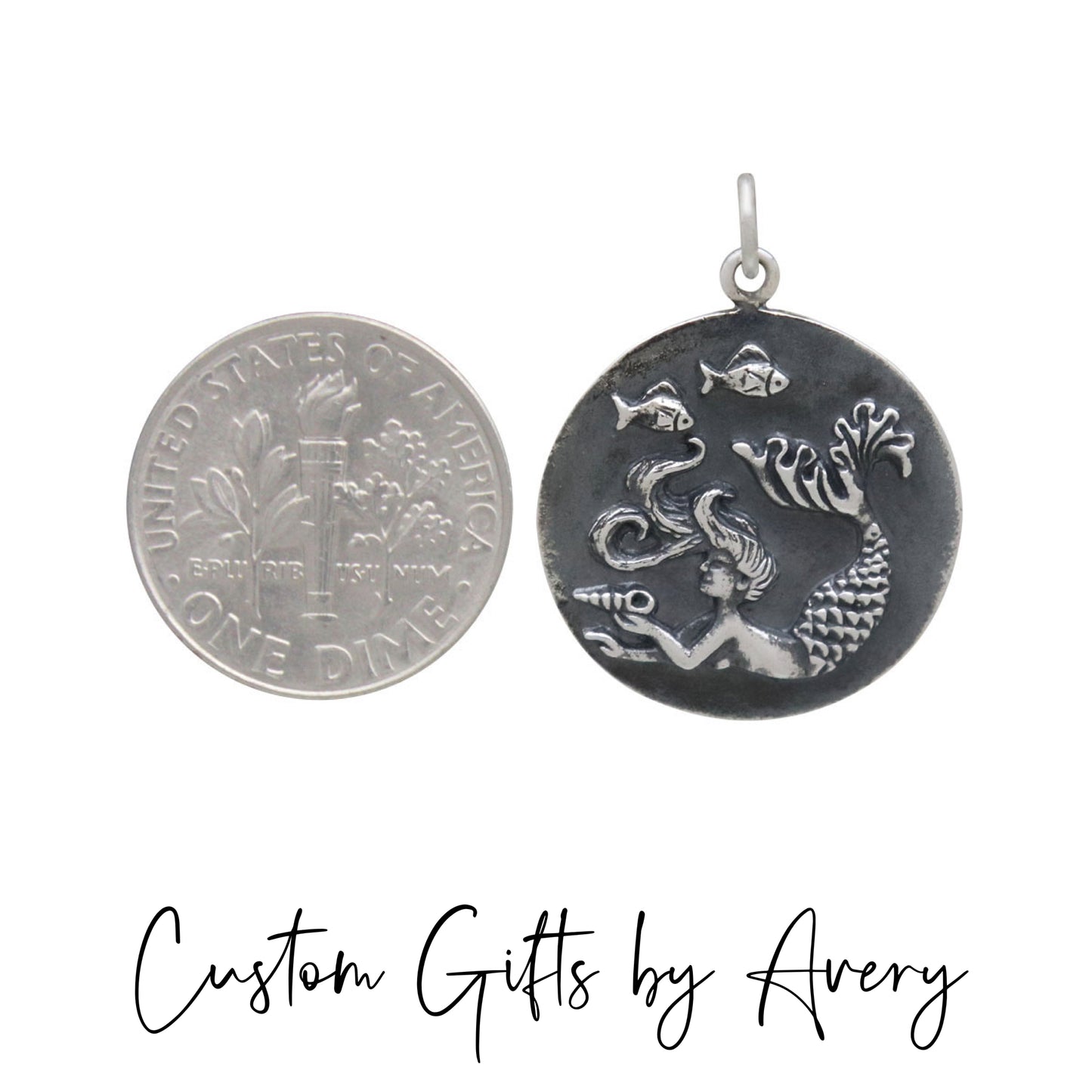 Sterling Silver Mermaid Coin Necklace