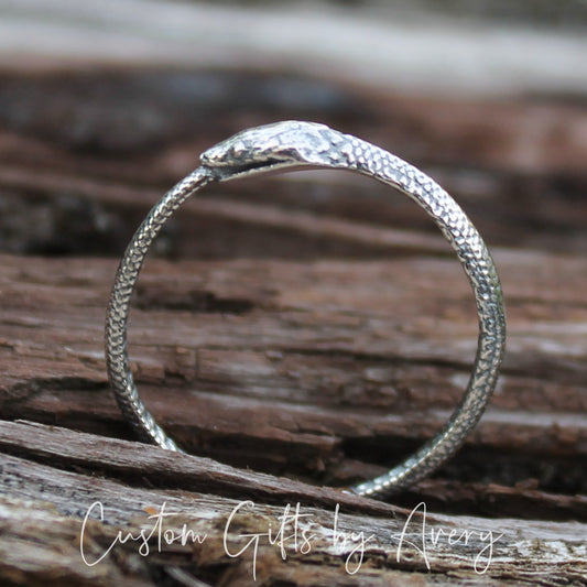 Minimalist Sterling Silver Ouroboros Ring