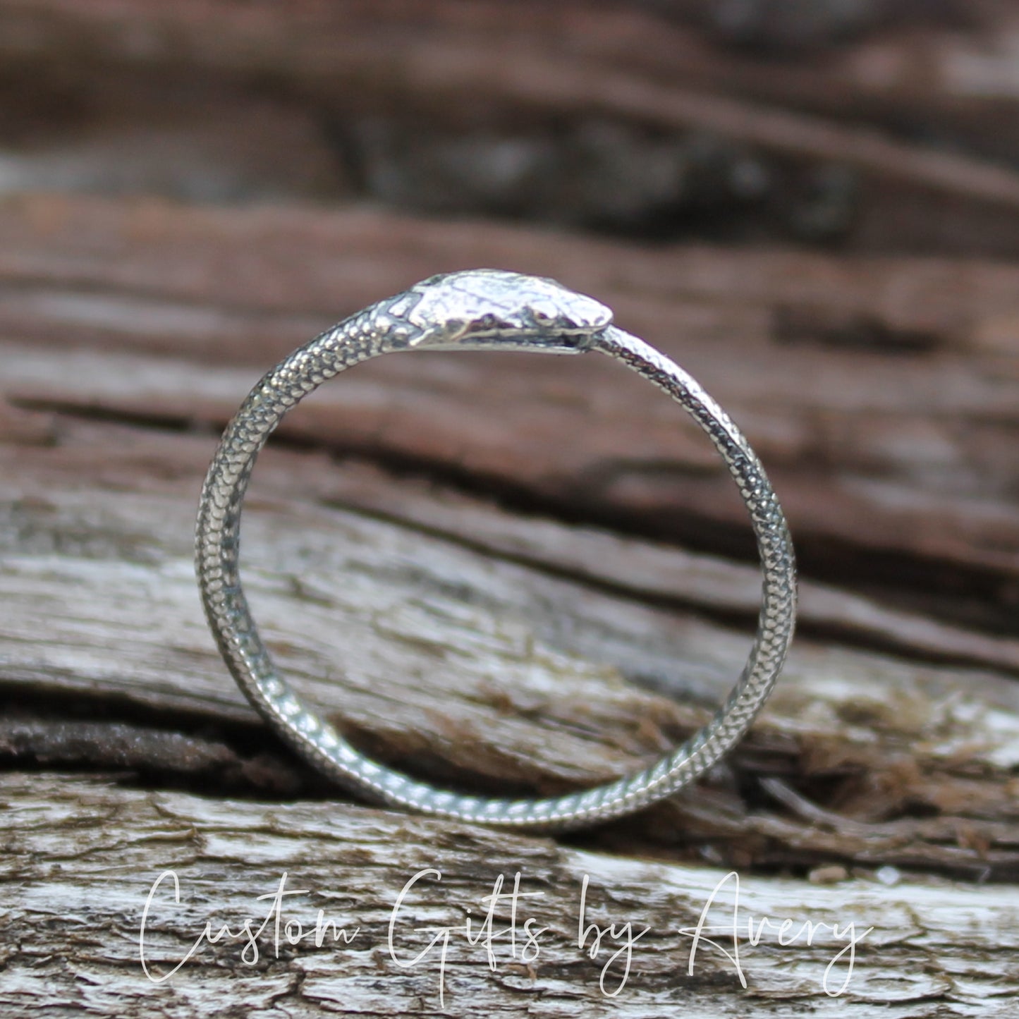 Minimalist Sterling Silver Ouroboros Ring