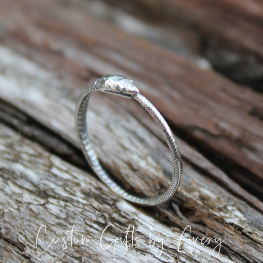 Minimalist Sterling Silver Ouroboros Ring