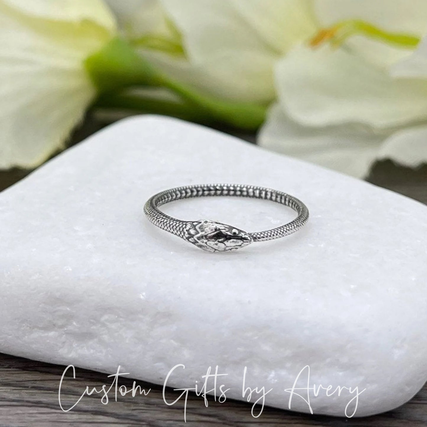 Minimalist Sterling Silver Ouroboros Ring
