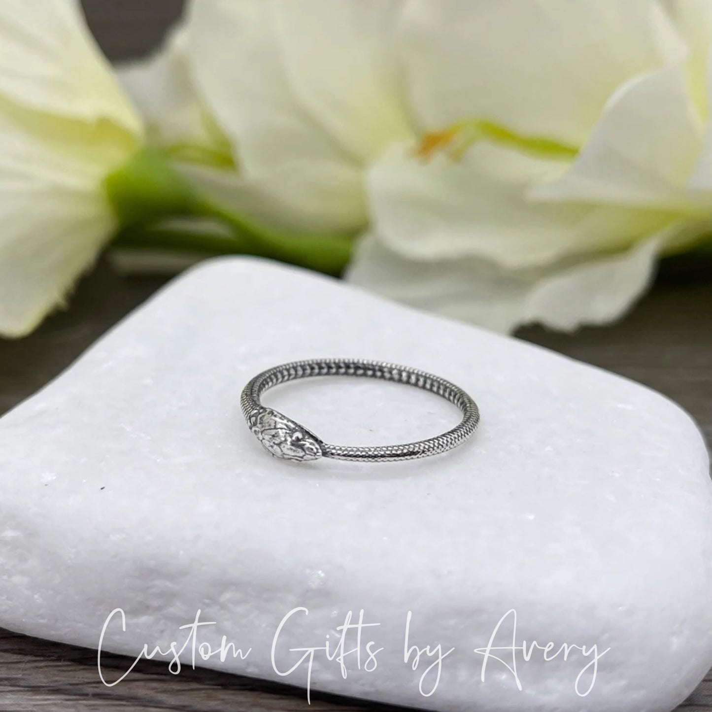 Minimalist Sterling Silver Ouroboros Ring