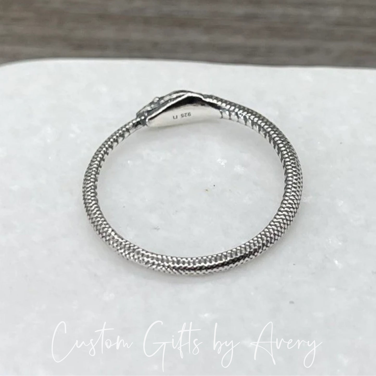 Minimalist Sterling Silver Ouroboros Ring